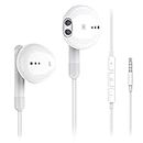Kimwood Wired Earbuds with Microphone, Wired Earphones in Ear Headphones HiFi Stereo, Powerful Bass and Crystal Clear Audio, Compatible with iPhone, iPad, Android, Computer Most with 3.5mm Jack