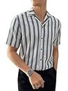 Lymio Casual Shirt for Men|| Shirt for Men|| Men Stylish Shirt || Men Printed Shirt (Crush-Lining) (XL, Blue)