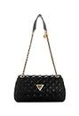 GUESS Women's Giully Convertible Crossbody Flap, Black, One Size