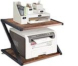 Indian Decor 48304 Desk Printer Stand, 2 Tier Printer Cart Wheels, Desktop Shelf, Organization and Storage Rolling for Office and Home - Black