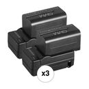 GVM NP-F750 4400mAh Batteries with Travel Chargers (3 x 2-Pack) GVM-NPF750