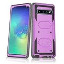 Asuwish Phone Case for Samsung Galaxy S10 Plus Cover Hybrid Shockproof Proof Full Body Protective Heavy Duty Cell Accessories Glaxay S10+ Galaxies S10plus 10S Edge S 10 10plus Cases Women Men Purple