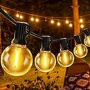 JEYMORKEY Festoon String Outdoor Garden Lights - 30M 100ft G40 Outside Electric Light Mains Powered Shatterproof LED Bulb Waterproof Lighting for Outside Patio Pergola Gazebo