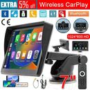 7" Wireless For CarPlay Android Auto Screen Car Radio Multimedia Player Portable