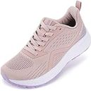 BRONAX Women Wide Tennis Shoes Road Running with Arch Support Mesh Size 10w Lightweight Rubber Sole Gym Athletics Sports Training Walking Stylish Outdoor Sneakers Pink 42
