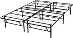 Amazon Basics Cadre de lit pliable - Montage sans outil - Rangement sous le lit, Lit simple, 135 x 190 cm, 35.5H cm, Noir