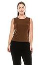 Jostar Women's Stretchy Big Tank Top - brown - Small