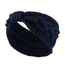 OLSDJCD Sports Fan Headbands， Knitted Bow Plush Headband For Solid Color Wide-brimmed Warm Sports Headband Hair Accessories (Color : Hortel�, Size : 20 * 12)