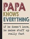 Papa Know Everything Notebook: fathers day gifts from daughter gift cards for amazon fathers day, Granddad, Grandpa, Papa ... husband 120 page blank lined journal