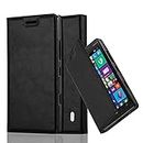 Cadorabo Book Case Compatible with Nokia Lumia 929/930 in Night Black - with Magnetic Closure, Stand Function and Card Slot - Wallet Etui Cover Pouch PU Leather Flip