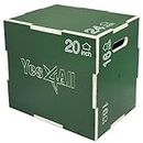 Yes4All Non Slip Wood Plyo Box/Wooden Plyo Box for Exercise - Green, 24" x 20" x 16"