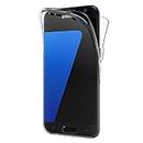 AICEK Coque Samsung Galaxy S7 Edge, 360°Full Body Transparente Silicone Coque pour Samsung Galaxy S7 Edge Housse Silicone Etui Case (5,5 Pouces)