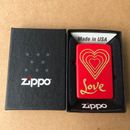 Zippo Love - Red Matte -  Lighter Briquet Feuerzeug Accendino