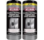 Weiman Stainless Steel Cleaner Wipes | 2 Pack | Fingerprint Resistant, Removes Residue, Water Marks and Grease from Appliances - Works Great on Refrigerators, Dishwashers, Ovens, and Grills