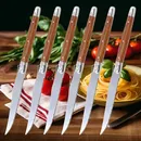4/6/8 P Serrated Steak Knives Set Dinner Knife Cutlery Solid Wood Handle Full Tang Steel Table Knife