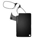 ThinOptics Reading Glasses + FlashCard Case | Black Frame, 1.50 Strength Readers