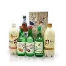 Sulsul Box mit 6 koreanischen alkoholischen Getränken - Ausgewählter Mix aus vielseitigen Getränke-Spezialitäten aus Korea