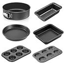 CURATED CART 6 Pc Cake Baking Combo -Bread Loaf| Muffin Tray with Muffin Liners|Pizza Pan|Sqaure Cake Pan| Cake Moulds| All in one Set Cake Baking Moulds Utensils