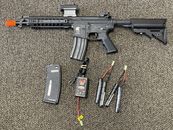 Matrix / S&T Sportsline M4 RIS Airsoft AEG Rifle W/ Charger, & 2 Battery Packs