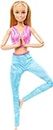 Barbie Made to Move Fashion Doll with Blonde Hair Wearing Removable Pink Sports Top & Blue Yoga Pants, 22 Bendable “Joints”