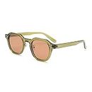 TR90 Polarized Sun Glasses for Women Mens Square Polygon Retro Vintage Sunglasses Thick Frame Luxury Brand Design Eyewear (olive green brown)