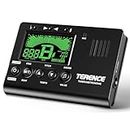 TERENCE Metronome Tuner, 3 in 1 Digital Metronome Tuner Tone Generator for Guitar, Bass, Ukulele, Chromatic, Clarinet, Trumpet and All Musical Instruments, with LCD Color Display, Volume Adjustable