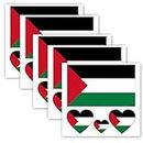20 PCS Palestine Flag Tattoo,Palestinian Banner Tattoos Decoration Decal, Rectangle Heart Waterproof Sticker for Party Parade(5 Sheets)