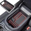 TACORBO Center Console Organizer Compatible with RAV4 2019 2020 2022 2023 2024 Insert Tray Accessories, Armrest Secondary Storage Box, Red Trim
