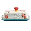 The Pioneer Woman Vintage Floral Butter Dish Stoneware