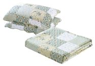 All American Collection New Reversible Floral Printed Patchwork Bedspread/Quilt