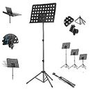 HEAVY NOTATION STAND WITH FULL HEIGHT Music/Notation Stand Sheet Adjustable Heavy Weight Notation Stand with Music Sheet Clip Holder Tripod Base For Books Notes Lyrics Stand