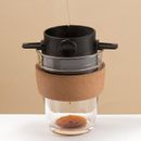 1pc 500-mesh Folding Hand-flush Coffee Filter, Stainless Steel Coffee Filter, Black, Coffee Accessories