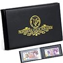 40 Pockets Banknote Currency Collecting Album - 20 Sheets Clear Dollar Bill Holders World Money Storage Book Collection Supplies Double-Sided Pages for Trading Cards Stamps Tickets Black AN04BK