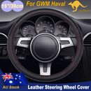 2023 Upgraded Leather Automotive Car Steering Wheel Cover For Haval Black & Red