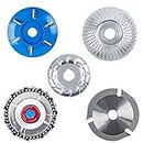 Set of 5 Pieces Disc Angle Grinder Attachments,12 Teeth Wood Carving Disc Wood Shaping Disc Cutting Wheel 6 Teeth Wood Turbo Carving Disc Grinder Chain Disc Wood Carving Polishing