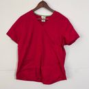 Scrubstar Womens Scrub Top Size M Red Short Sleeve V-Neck Pockets