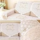 yazi Cotton Lace Sofa Throw Cover Loveseat Armchair Slipcovers Furniture Protector Sofa Back Covers Lace Table Sofa Doily 25 inch by 29 1/2 inch Butterfly Flower, White