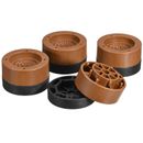 Round Furniture Risers 4 Set, Height 1.38" Adjustable Bed Lifts Risers, Brown