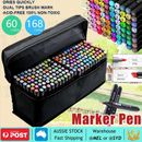 60-168pcs Color Marker Pen Dual Headed Graphic Artist Sketch Copic Markers Set