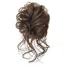Synthetischer Chignon Messy Big Fake Hairpieces, Extensions Dutt Hairpiece Trendy Women Light Brown Wellig Curly Updo Hairpieces Silver DIY DIY Collie Hollow Rings