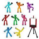 Zing Stikbot 8 Solid Pink/Yellow/Light Blue/Green/Dark Blue/Purple/Orange/Red Color and Red Tripod