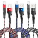 Lightning Cable 10FT Charger iPhone 3Packs Colorful Nylon Braided USB Fast Charging Cord Apple MFi Certified for iPhone 14 13 12 11 SE XS Pro Max XR X 8 7 6 5 S Plus