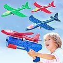 Airplane Launcher Toys,Neoot 3 Pack LED Light Foam Glider Planes Airplanes Toy for Boys,Outdoor Sport Flying Toys for Kids 4 5 6 7 8 9 10 12 Year Old Boys Girls