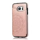Protective Case For Samsung Galaxy S7 Edge Phone Case Wallet Card Holder, Embossed Mandala Pattern Premium PU Leather Double Magnetic Buttons Flip Shockproof Protective Cover For Samsung Galaxy S7 Edg