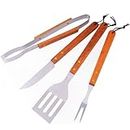 BBQ Tool Set 4PCS Grill Tools with Wooden Handles Stainless Steel Barbecue Accessories Cooking Backyard Grilling & Outdoor Camping
