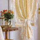 French Vintage Lace Flower Semi Blackout Curtains Ins Cotton Linen Window Drapes