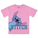 Disney Lilo and Stitch Girls Short Sleeve T-Shirt- Stitch Girls Tee Sizes 4-16, Hot Pink, 10-12