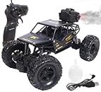 Toyshine 1:18 Smoke Rock Crawler Monster RC Truck with Booster Spray Function All Terrain Stunt Racing Car Rechargeable Indoor Outdoor Toy Car Black