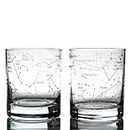 Greenline Goods Whiskey Glasses – Northern Summer Sky & Astronomy Constellations (Set of 2) – Etched 10 Oz Tumbler Gift Set - Old Fashioned Rocks Wisky Glass