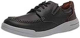 Clarks Men's Driftway Low Boat Shoe, Black Leather, 9
